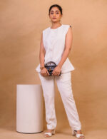 Classic White Power Suit with Sleeveless Blazer - Image 2