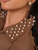 Cocoa Brown Co-ord with Pearl Details - Image 4