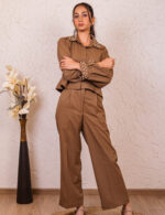 Cocoa Brown Co-ord with Pearl Details - Image 5