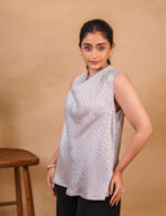 Halter Neck Monochrome Polka Dot Top - Image 3