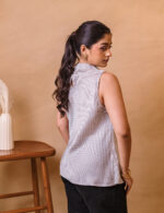 Halter Neck Monochrome Polka Dot Top - Image 4