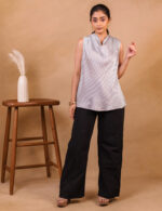 Halter Neck Monochrome Polka Dot Top - Image 5