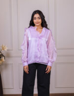 Lavender Ruffle Detail Blouse - Image 2