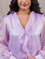 Lavender Ruffle Detail Blouse - Image 4