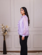 Lavender Ruffle Detail Blouse - Image 5