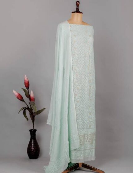 Hara Bahar- Mint Green Chikankari Suit Set
