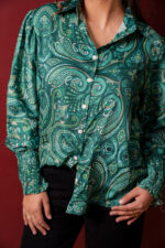 Emerald Paisley Print Shirt - Image 8