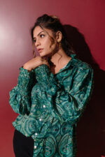 Emerald Paisley Print Shirt - Image 4